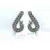 Earrings Silver 925 Sterling Dangle Drop Women Oxidized Hand Engraved Gift B605